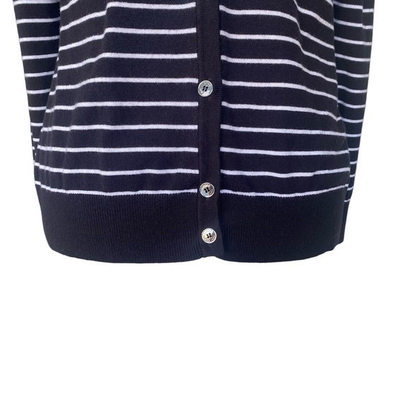 Jones New York Black & White Striped Button Up Sweater/Cardigan Large - Picture 8 of 13